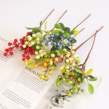 Realistic Christmas Red Berry Foam Fruit Bouquet - Perfect for Holiday Photography and Home Décor, Ideal for Living Room Decoration