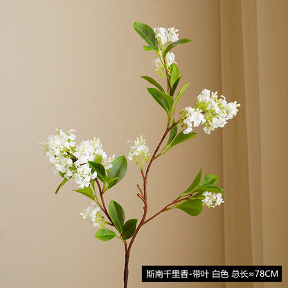 Realistic Golden Osmanthus Branch - Stunning Home Decor Artificial Green Plant Fake Flowers - Perfect for Photography Props and Elegant Interior Design