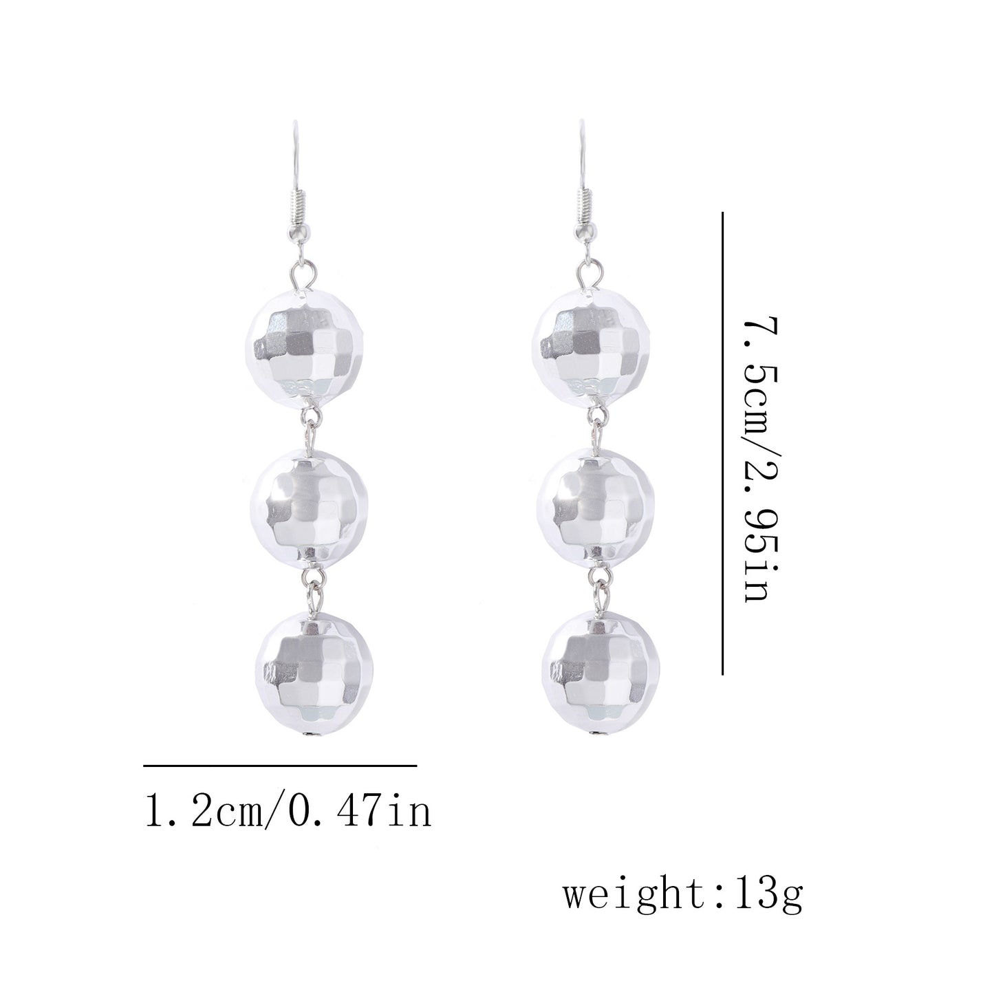 Trendy Geometric Disco Ball Beaded Dangle Earrings for Women - Hip Hop Sweet and Cool Tassel Design, Perfect for Any Occasion