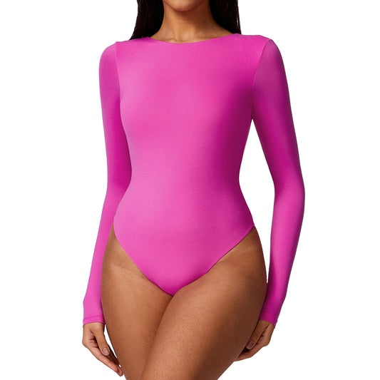 Shaping Bodysuit for Women Long Sleeve Slimming Jumpsuit with Triangle Design for Yoga and Everyday Wear Model 8625