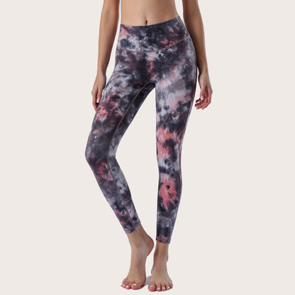 High Waisted Tie Dye Yoga Pants for Women No Seamline Embarrassment for Summer Workouts Comfortable and 3 4 Length Leggings