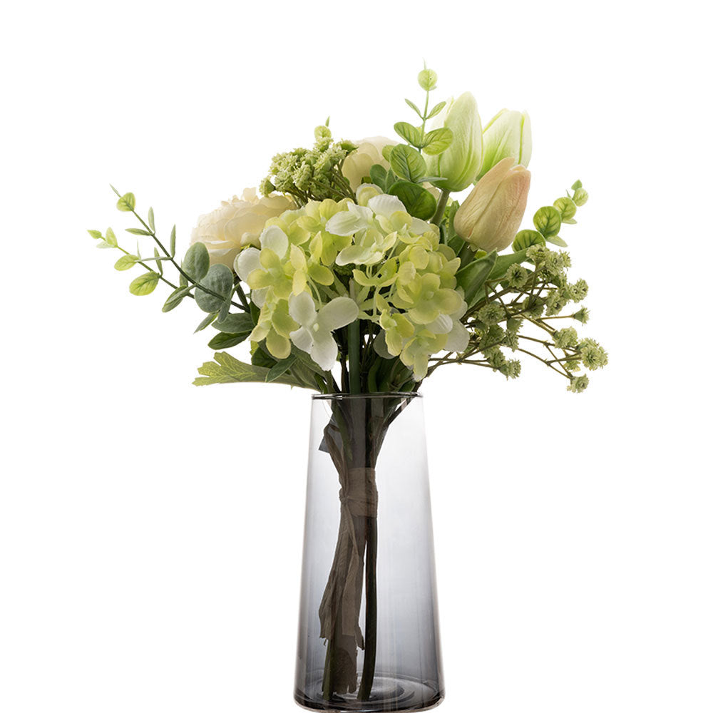 Stunning Home Decoration: Realistic Artificial Peony and Tulip Bouquet - Perfect for Table Centerpieces, Wall Decor, and Romantic Evenings - CF01071