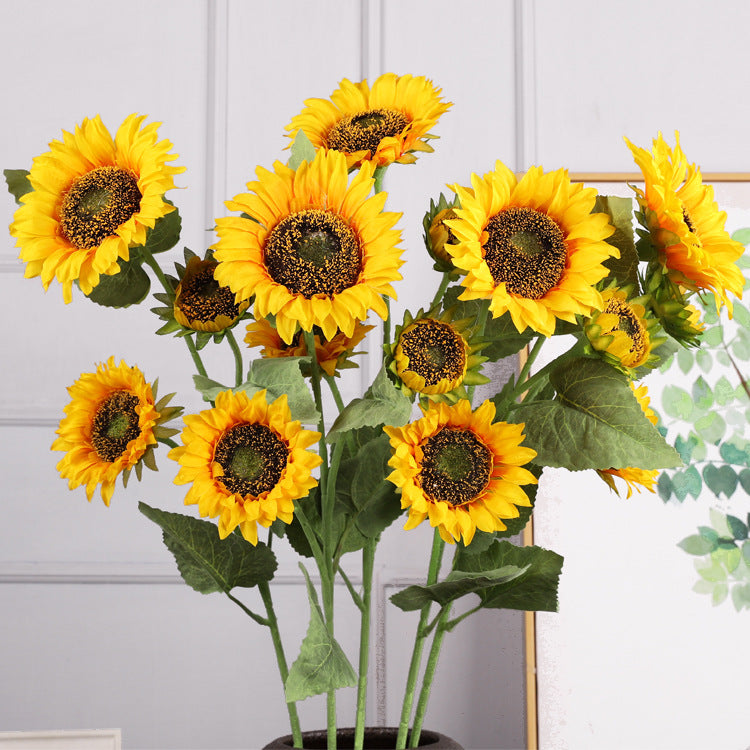 Vibrant Faux Sunflower Bouquet – Stunning Faux Floral Décor for Home and Event Styling - Perfect for Rustic and Modern Decorations