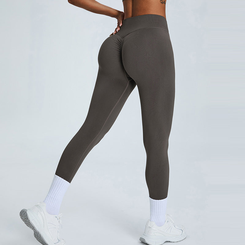 High Waisted Seamless Yoga Pants for Women Peach Butt Enhancing Outdoor Running Leggings in Lycra Fabric for Comfort and Style