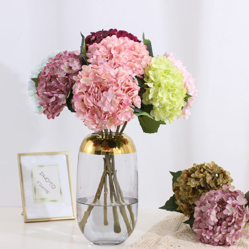 Realistic Gradient Hydrangea Stem - 11-Branch Faux Flower for Stunning Wedding and Home Decor, Perfect for DIY Creations