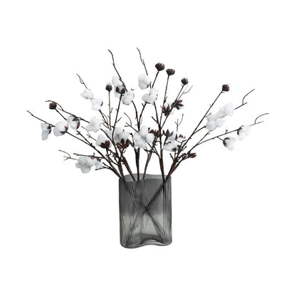 Realistic Faux Cotton Branch - Scandinavian Style Home Decor Accent and Perfect Floral Prop for Photography