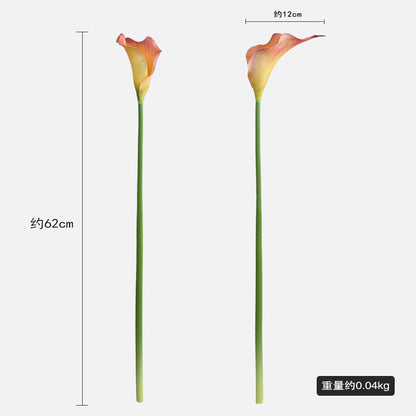 Lifelike Calla Lily Faux Flower with Long Stem - EVA Foam Floral Arrangement for Home Décor - Elegant High-Stemmed Wet-Look Calla Lily Decoration