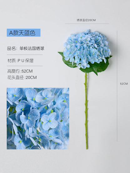 Realistic 3D Single-Stem Hydrangea in a Luxurious Large Planter - Perfect for Hotel Décor, Wedding Settings, and Events