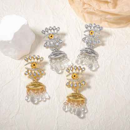 Chic Vintage-Inspired Tassel Earrings with Luxurious Feel - French Fashionable Devil Eye Drop Earrings for a Unique Style