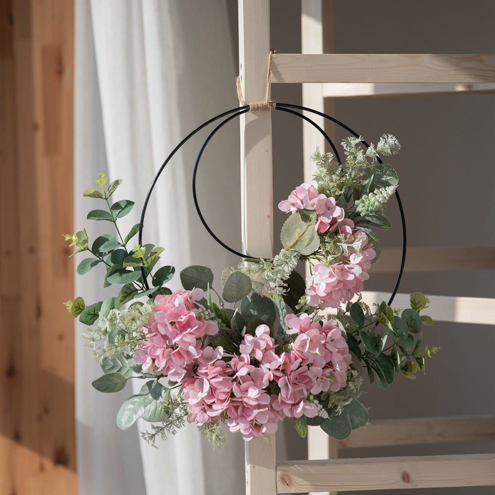 Elegant Floral Design Double Ring Wall Decor with Hydrangea - Perfect for Home Decoration and Wedding Bouquets | CF01034