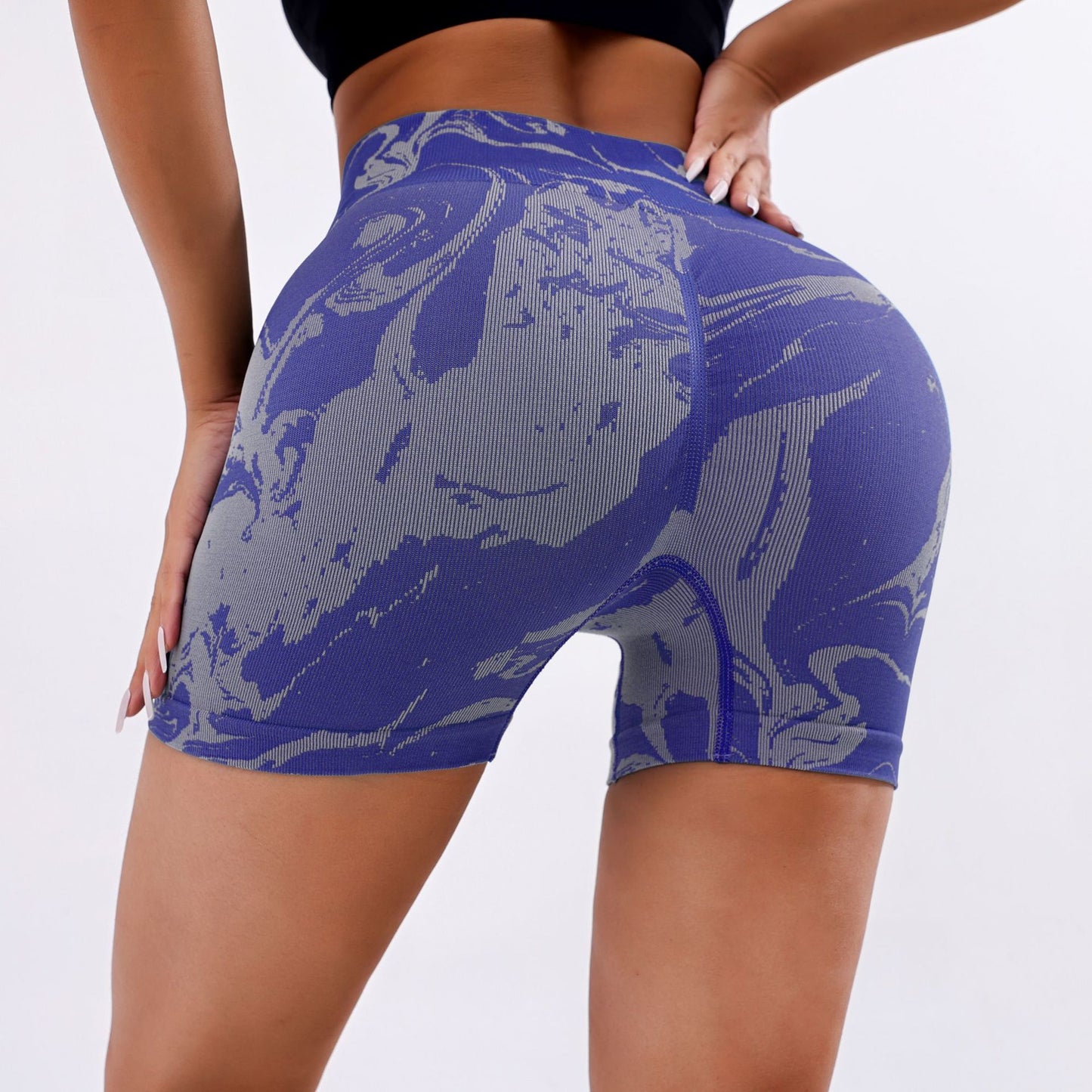 High Waisted Yoga Shorts for Women European Floral Print Tummy Control and Peach Lift Design for Comfort and Fitness Performance