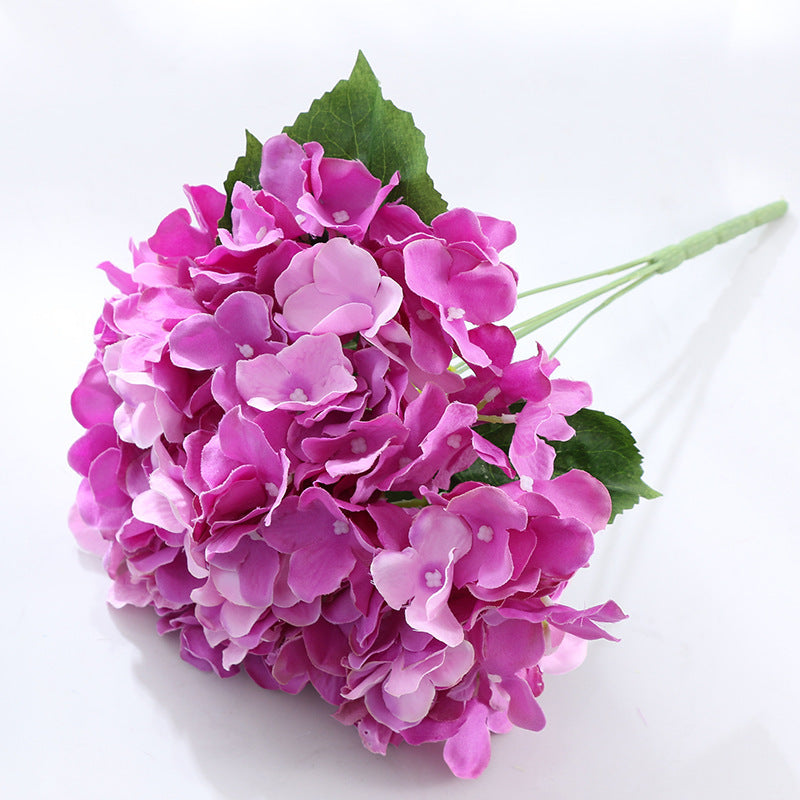 Elegant 5-Head Mallorca 3D Silk Hydrangea Bouquet - Perfect for Wedding Decorations and Home Decor | Luxurious Faux Floral Arrangement for Lasting Beauty