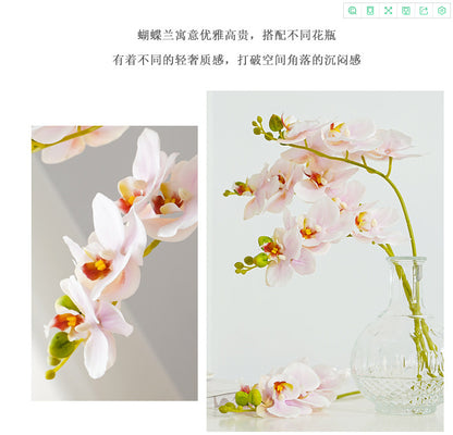 High-Quality Artificial Orchid Flowers - Luxurious 5-Head Faux Phalaenopsis Bloom for Elegant Home Decor and Stunning Photography Props