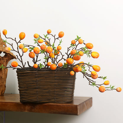 High-Quality Miniature Golden Fruit Decorative Flowers - Elegant & Minimalist Home Accent for Living Room, Dining Table, and Bedroom Décor