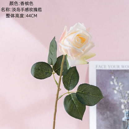 Realistic Touch Rose Bud Arrangement - Hand-Held Faux Flowers for Home Décor - Lifelike Wet Texture - Perfect for Weddings, Events, and Everyday Decorating - Model MW60005