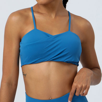 Sleek Strappy Back Sports Bra for Women Quick Dry Running and Workout Bra with Comfort and Support for Yoga and Fitness