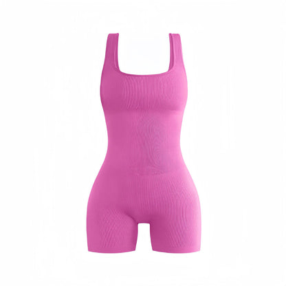 XY Seamless Knitted Ribbed Bodysuit for Sports Fitness and Yoga All in One Activewear Set for Comfort and Performance