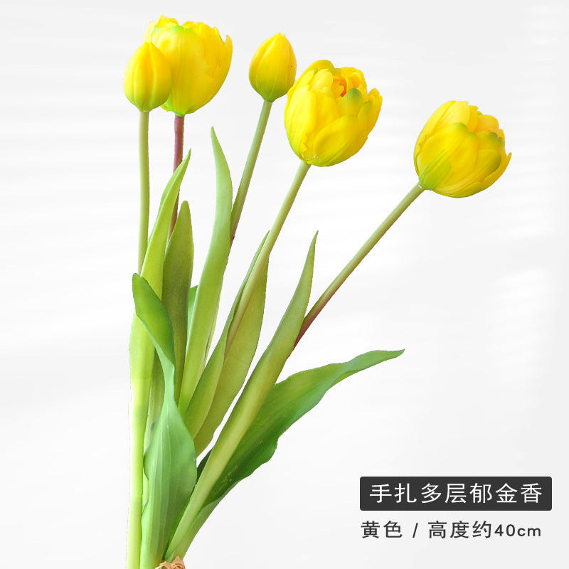 Lifelike Multilayer Petal Tulip Artificial Flower for Home Décor – Perfect for Photography Props, Soft Rubber Tulip Arrangement - Ideal Gift for Any Occasion