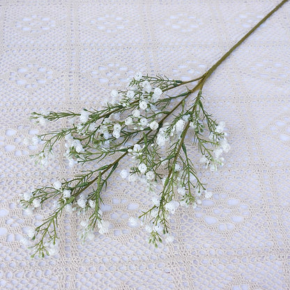 Single Stem 3-Prong Starry Buds - Realistic Silk Flower for Home Décor, Bridal Bouquets & Wedding Decorations