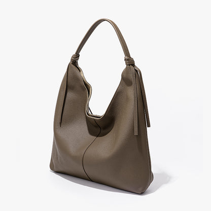 Large Capacity Tote Bag Unique Design with Grain Leather Versatile Shoulder Bag for Everyday Use