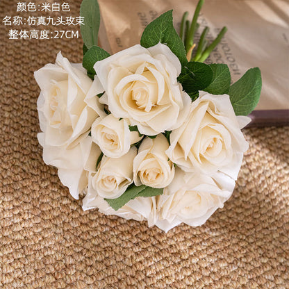 Realistic Artificial Rose Bouquet for Weddings - Stunning Faux Flower Handheld Arrangements Perfect for Home Décor and Event Decoration