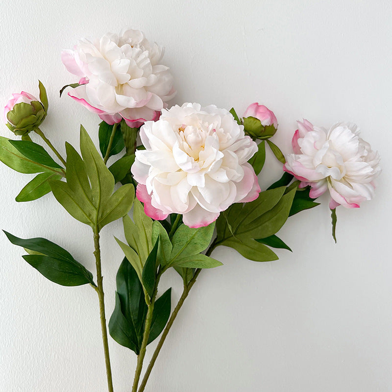 Realistic Double-Headed Peony Artificial Flowers – Stunning Faux Peony, Elegant Home Decor for Living Room and Dining Table Centerpiece, Gorgeous Silk Rose Arrangement