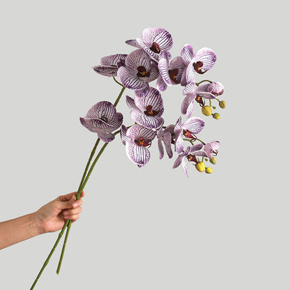 Stunning 7-Head Silk Orchid Arrangement for Wedding Decor | Lifelike Home Decorative Faux Flowers with Soft Touch Silicone Cotton