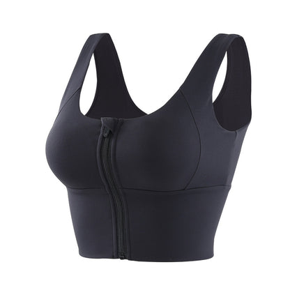 Transform Your Workout with Our Double Sided Fleece Yoga Sports Bra for Women Front Zip Shock Absorbent Support for Running and Gym Activities