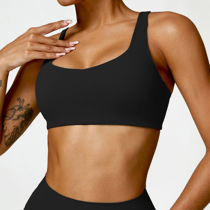 Shock Resistant Tight Fit Quick Dry Yoga Bra with Racerback Design for Running Fitness and Workout Sessions Style 8518