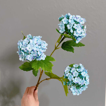 Realistic 3-Piece Hydrangea Snowball Faux Flower Set for Home Decor – Perfect for Living Rooms, Weddings, and Event Decorations