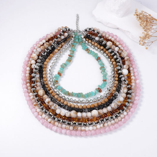 Chic Bohemian Layered Colorful Beaded Necklace – Versatile, Luxurious, and Trendy for Any Casual Occasion