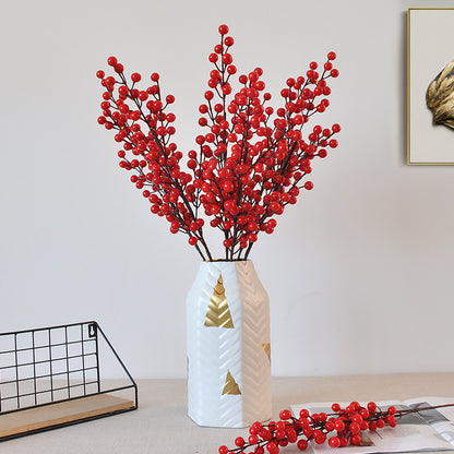 Realistic Winterberry Red Fruit Arrangement - Perfect for New Year’s, Christmas Decorations, Floral Displays, and Celebrations