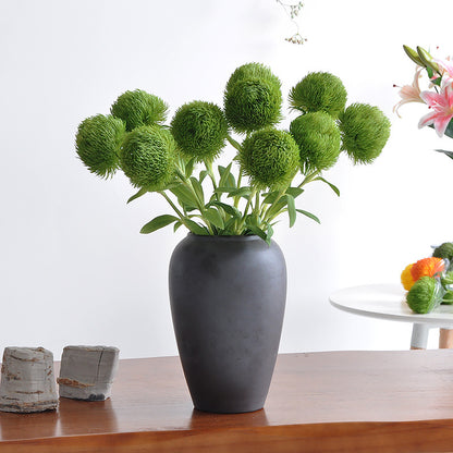 Realistic Green Sericite-Dahlia Faux Plant - Soft Touch Resin Potted Home Décor for Elegant Interior Design Projects