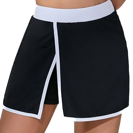 Women's Color Block Sports Skirt Versatile Tennis Golf and Yoga Skort with Built in Shorts and Pockets for Comfort and Style