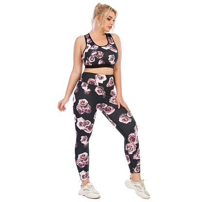 Plus Size Fitness Outfit Set Yoga Apparel with High Waisted Leggings and Supportive Sports Bra for Comfort and Performance Australia Activewear 12083 12084