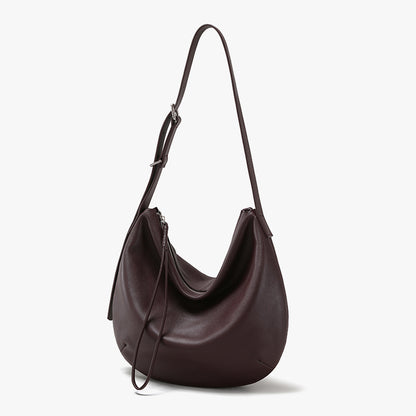 Large Capacity Tote Bag Made from Grain Leather Versatile Soft Leather Shoulder and Crossbody Bag for Every Occasion