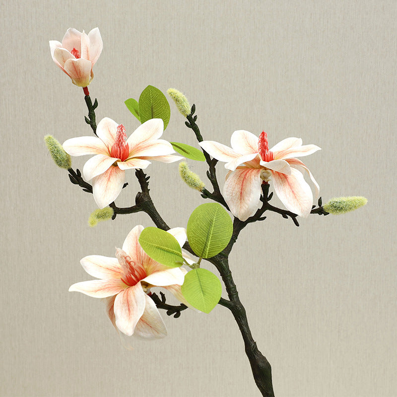 High-End Simulation Magnolia Flowers - Luxurious Home Decor for Living Room & Window Display - Elegant Faux Floral Arrangement