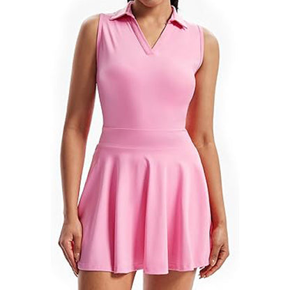 Women's Polo Tennis Dress Anti See Through Skirt for Tennis Yoga and Outdoor Sports Lightweight Comfortable and Activewear