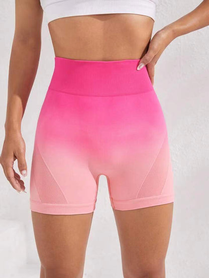 Seamless Gradient Tie Dye Yoga Shorts for Women High Waisted Butt Lifting for Outdoor Fitness and Active Wear