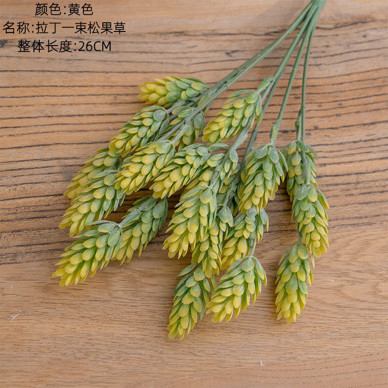 Realistic Pine Cone & Pineapple Grass Faux Flowers for Home Decor | Perfect for Weddings, Bouquets, and Decorative Plant Walls | MW05555