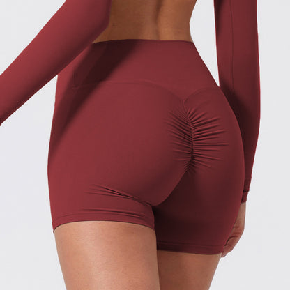 High Waisted Peach Butt Lifting Yoga Shorts Breathable Tummy Control Ideal for Running Fitness Soft Flannel Material for Comfort