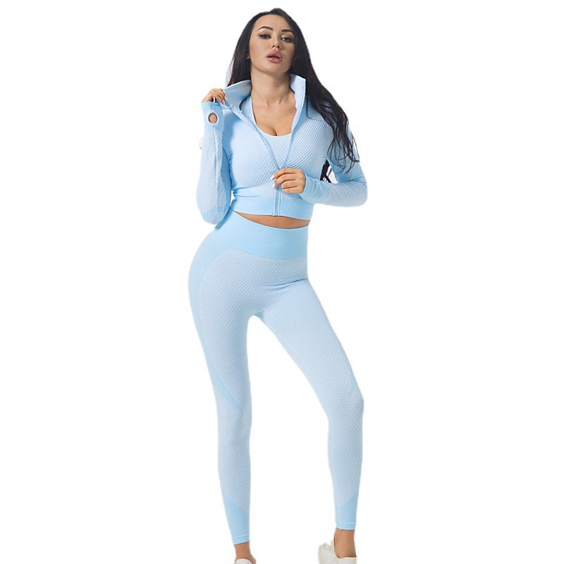 Women's Long Sleeve Jacket and Yoga Pants Set Quick Dry Stretchy Activewear for Outdoor Training and Running for Fitness and Workout Enthusiasts