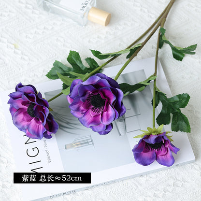 Single Stem 3-Prong Realistic Silver Lotus Silk Flower for Wedding Room Decor – Elegant Purple Faux Floral Arrangement Perfect for Cafes, Hotels, and Airbnb