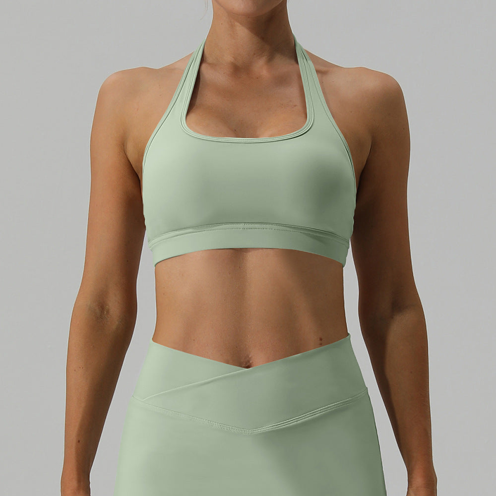 and Breathable Sports Bra with Backless Design for Outdoor Running and Yoga Quick Dry Neck Hanging Fitness Top for Comfort