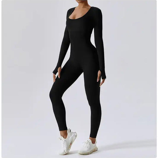 Women's Long Sleeve Bodysuit Shape Enhancing Workout Yoga Suit for Pilates Fitness for All Detailed Performance