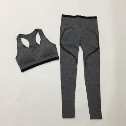 Seamless Sports Bra and High Waisted Leggings Yoga Set for Running and Fitness for Active Lifestyles