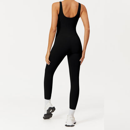 Backless Yoga Jumpsuit One Piece Athletic Gymwear for Comfort and Flexibility