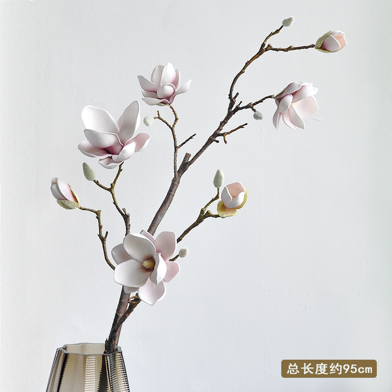 Lifelike Large Magnolia Artificial Flower for Zen-Inspired Hotel and Home Décor - Perfect for Weddings, Events, and Photography