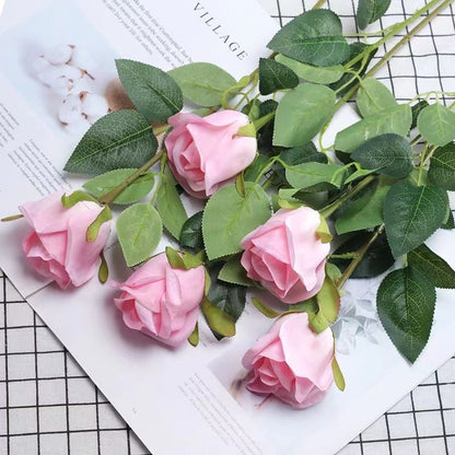 Realistic Rose Artificial Flowers for Stunning Living Room Décor | Elegant Faux Floral Arrangements | Perfect for Wedding Bouquets & Home Styling