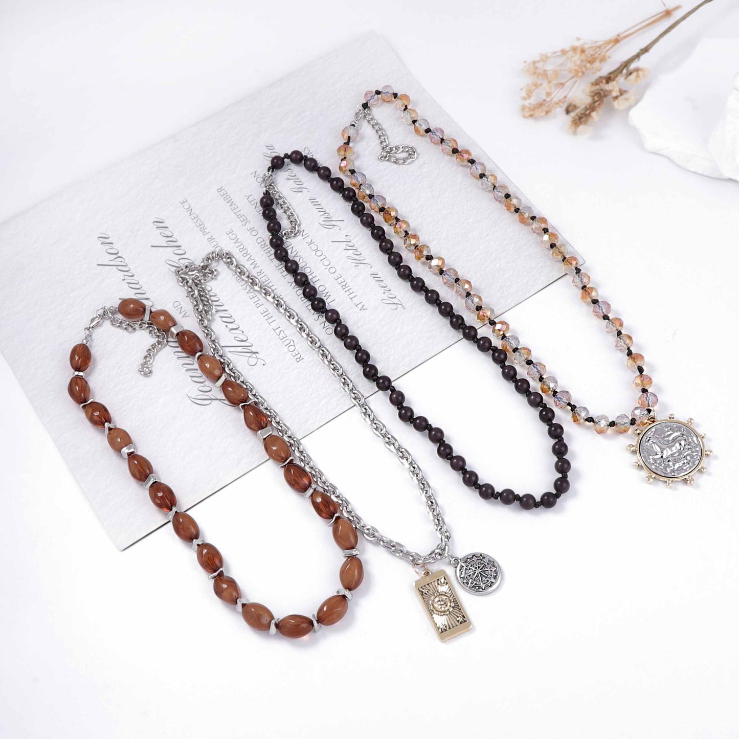Unique Vintage-Inspired 4-Piece Layered Alloy Geometric Coin Pendant Necklace - Versatile, Casual, and Effortlessly Chic Fashion Accessory